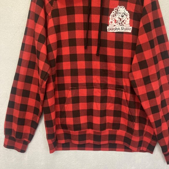 Universal Studios Buffalo Plaid Hoodie Adult XL Christmas Beaver Sweatshirt - Picture 3 of 8
